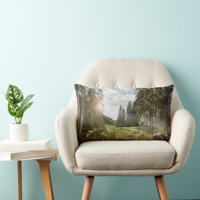 Coussin Rectangle Forêt | Sun Peeking Thru (Chaise)