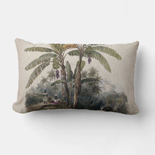 Coussin Rectangle Forêt tropicale antique de bananiers   Bota vintag