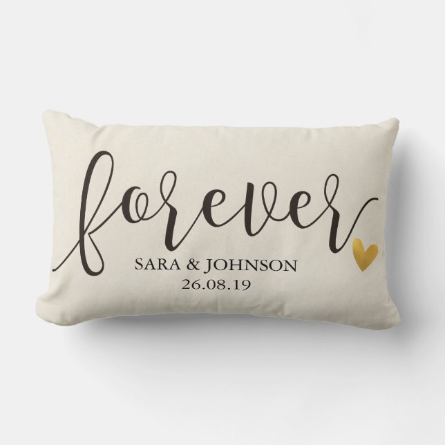 Coussin Rectangle Forever, Forever Together, poison de Wedding (Recto)