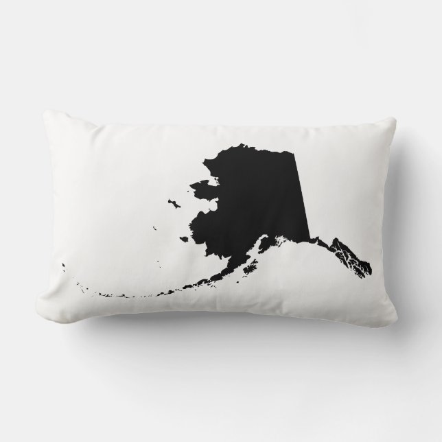 Coussin Rectangle Forme d'Alaska noir (Recto)