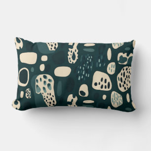 Coussin Rectangle Formes biologiques Abstraites modernes en Turquois