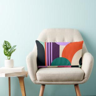 Coussin Rectangle Formes Géométriques Abstraites Vibrantes Couleurs