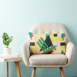 Coussin Rectangle Formes géométriques de jazz Pochoir Art Déco vinta
