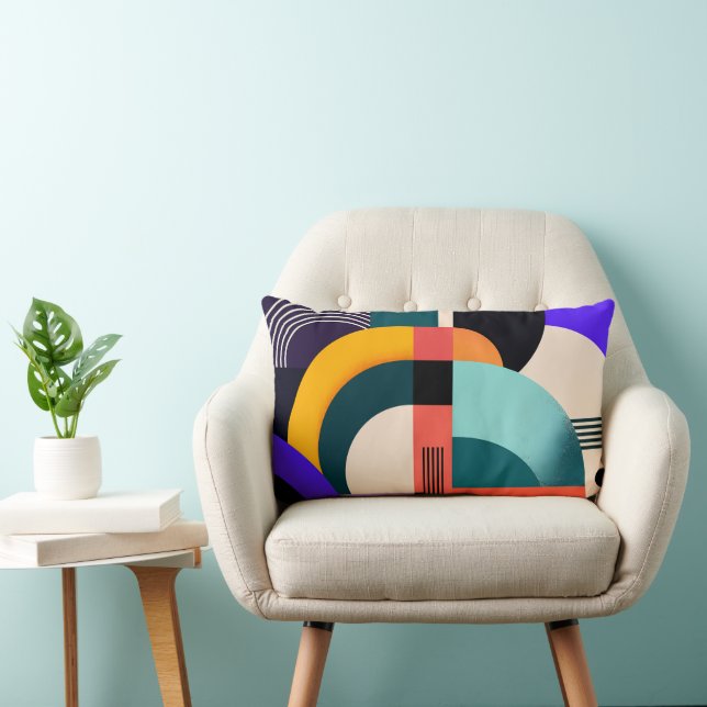 Coussin Rectangle Formes Géométriques Gras et Couleurs Design Modern (Chaise)