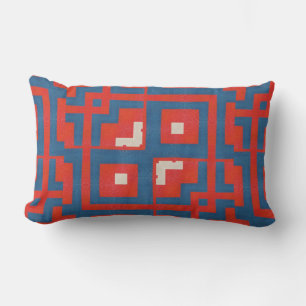Coussin Rectangle Formes rouges Motifs géométriques sur Arrière - pl