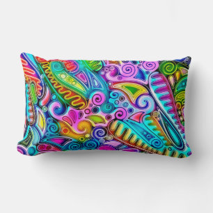 Coussin Rectangle Formes très colorées et abstraites art 9