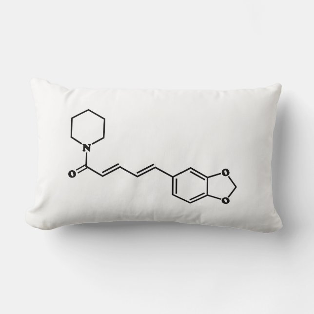 Coussin Rectangle Formule chimique moléculaire de poivre noir Piperi (Recto)