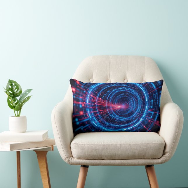 Coussin Rectangle Forteresse numérique : le flux sécurisé (Chaise)