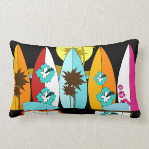 Coussin Rectangle Fourgons hippies surfants sans valeur de plage de