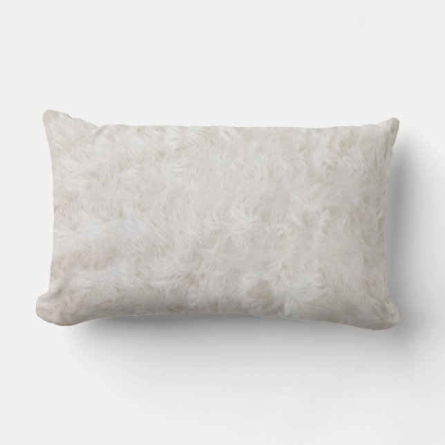 Coussin Rectangle fourrure blanche (Recto)