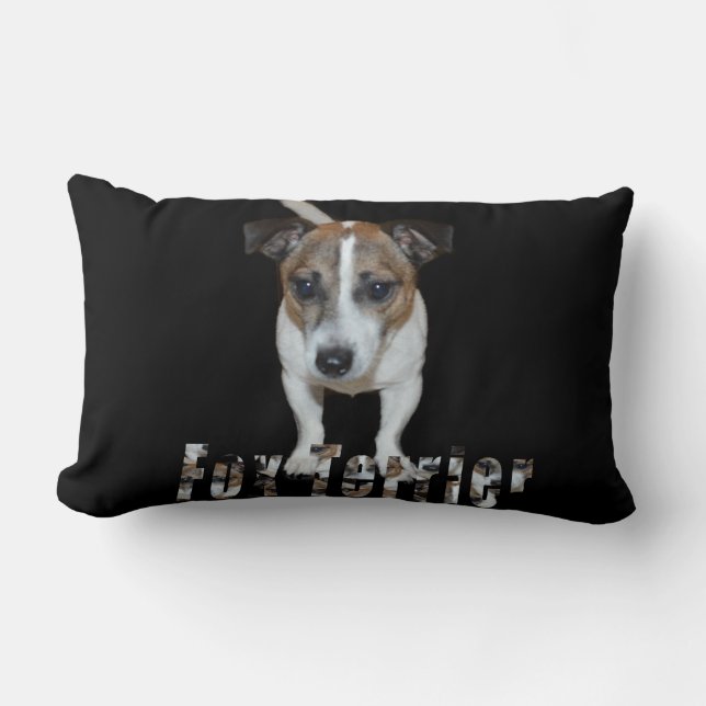 Coussin Rectangle Fox Terrier Et Logo, Lumbar Cushion (Recto)