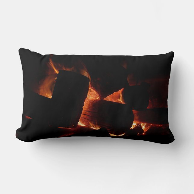 Coussin Rectangle Foyer de feu de bois de chauffage d'hiver (Recto)