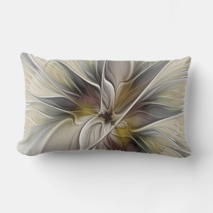 Coussin Rectangle Fractale florale, Fleur Imaginaire aux couleurs de