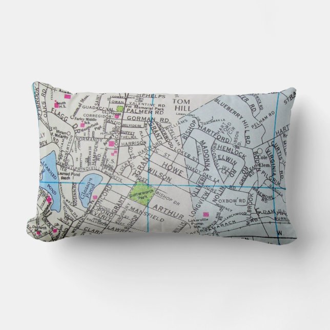 Coussin Rectangle FRAMINGHAM, carte de cru de mA (Recto)