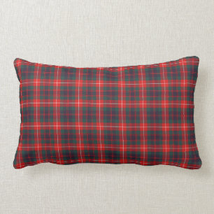 Coussin Rectangle Fraser Clan Bright Rouge et bleu marine Tartan mod