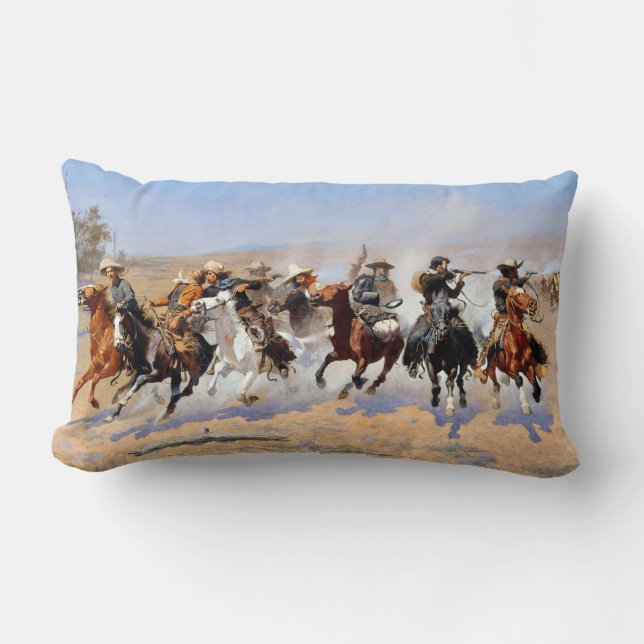 Coussin Rectangle Frederic Remington Dash pour le bois (Recto)