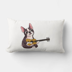 Coussin Rectangle French Bulldog Jouer Guitare Funny Guitariste