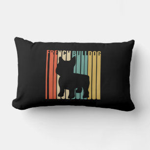 Coussin Rectangle French Bulldog Retro 1970 Dog Silhouette Frenchie
