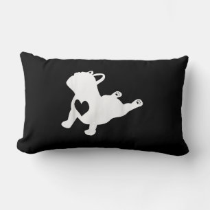 Coussin Rectangle French Bulldog Yoga Pose Amour Coeur Cadeau