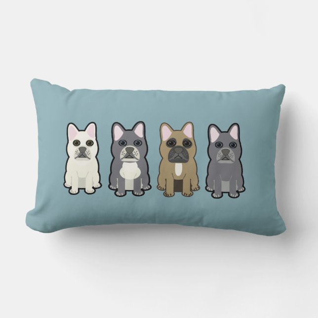 Coussin Rectangle Frenchie Friends (Recto)