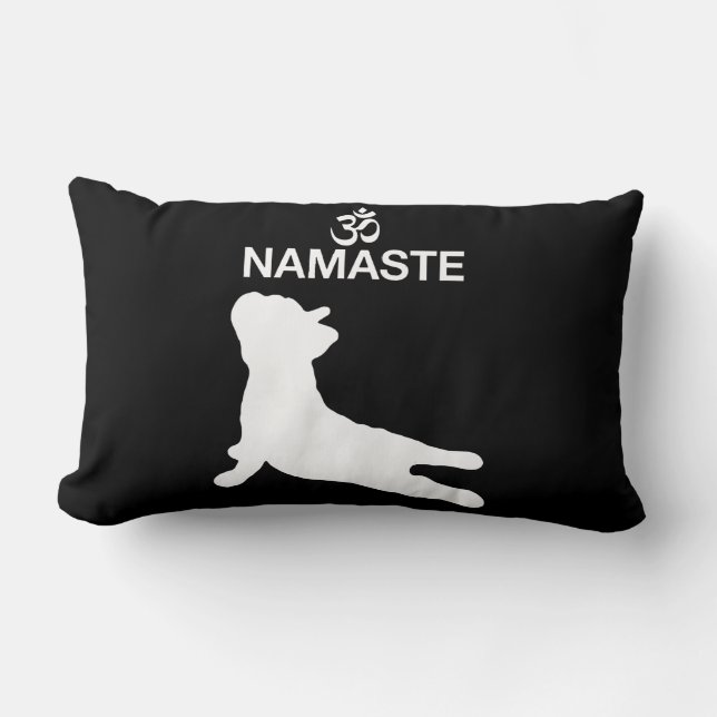 Coussin Rectangle Frenchie Gift | Namaste French Bulldog Cadeau (Recto)