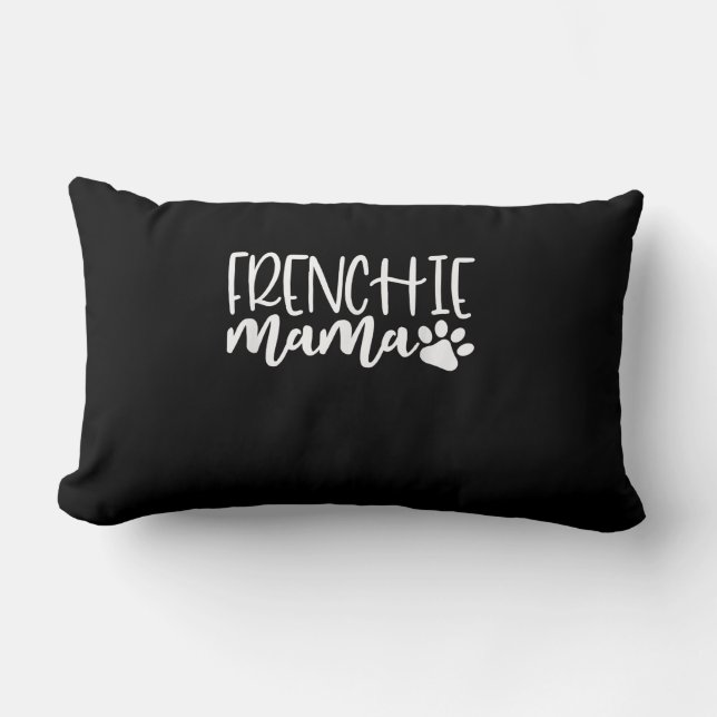Coussin Rectangle frenchie maman | cadeau féminin français bulldog (Recto)