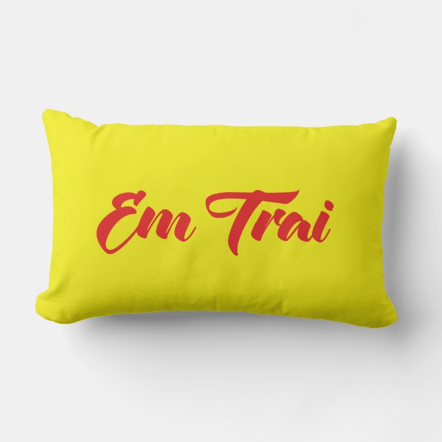 Coussin Rectangle Frère Vietnamien (Jeune) - Em Trai ~ Tiêt Viêt (Recto)
