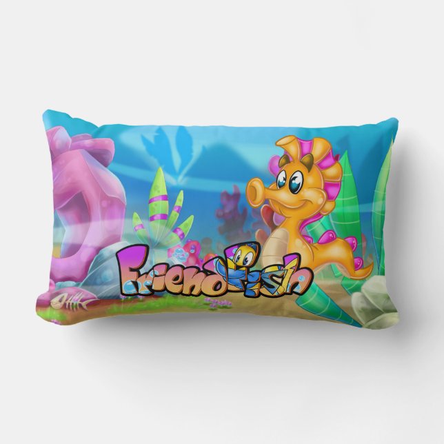 Coussin Rectangle FriendFish cartoon cute fish Throw Pillow (Recto)
