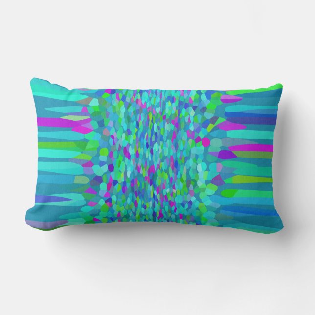 Coussin Rectangle Fringe Confetti Blues (Recto)