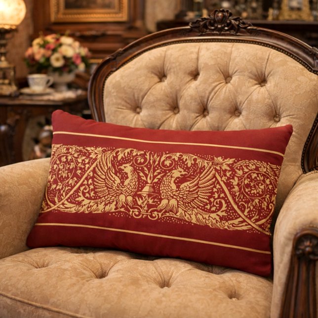 Coussin Rectangle Frise de feuillage d'aigles de l'ère victorienne (Créateur téléchargé)