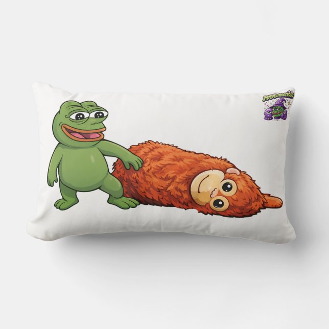 Coussin Rectangle frog and monkey (Recto)