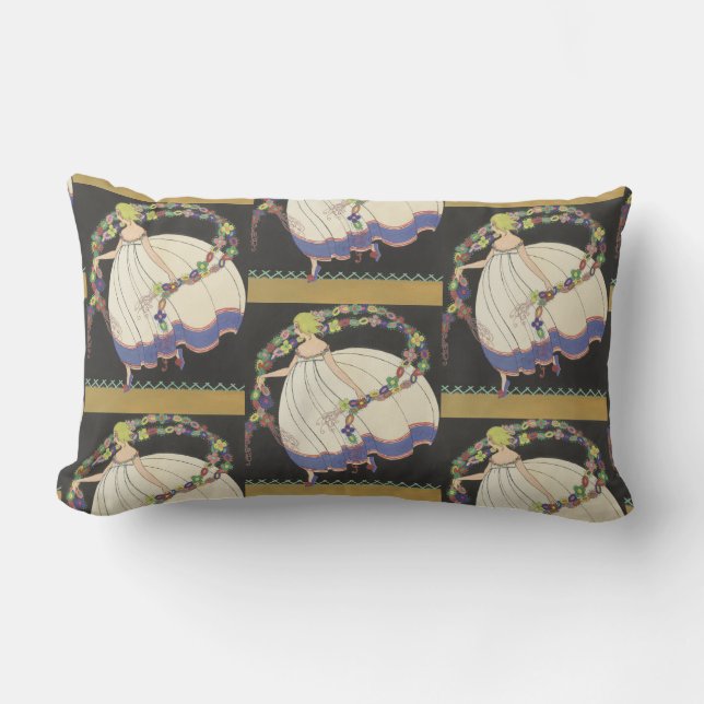 Coussin Rectangle Frolicking Fée Avec Fleurs (Recto)