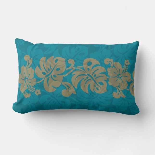 Coussin Rectangle Frontière de Kalakaua Hawaiian Hibiscus KL303 (Recto)