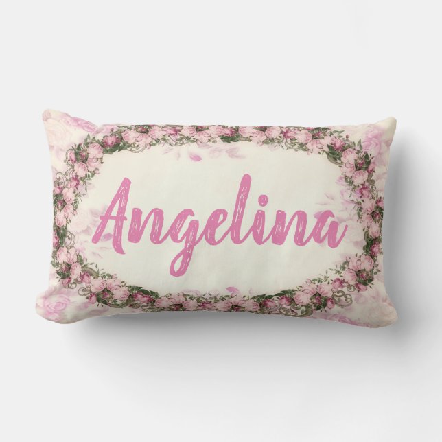 Coussin Rectangle Frontière florale - Personnalisez votre propre (Recto)