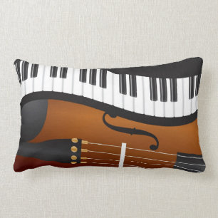 Coussin Rectangle Frontière onduleuse de claviers de piano avec le