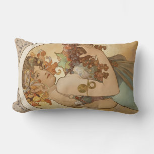 Coussin Rectangle Fruits (Art Nouveau) (Portrait féminin) (Fruits)