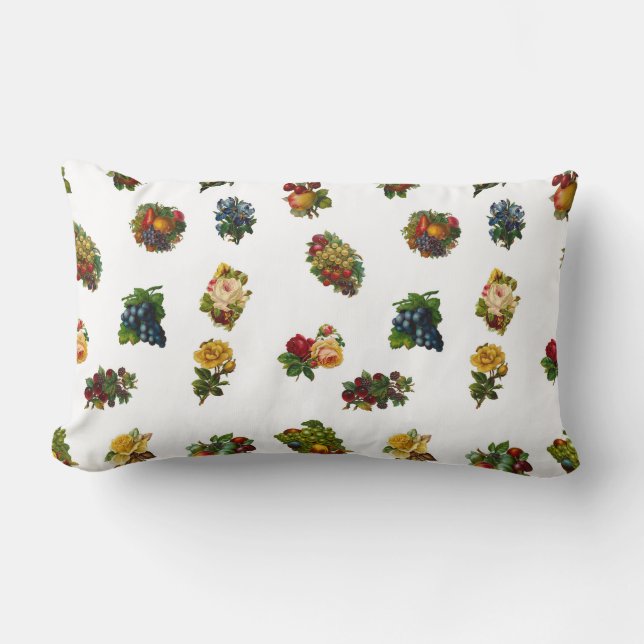 Coussin Rectangle Fruits & Fleurs Vintage (Recto)