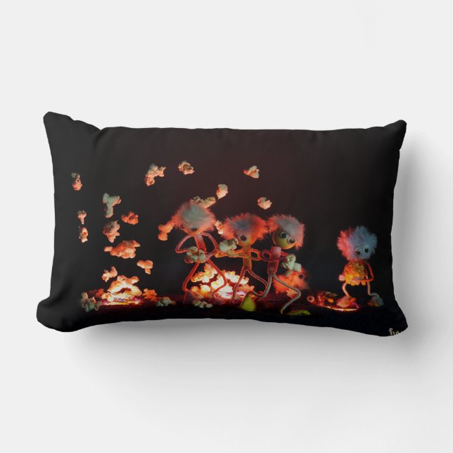 Coussin Rectangle Fubby dans l'explosion de pop-corn dans les trous  (Recto)