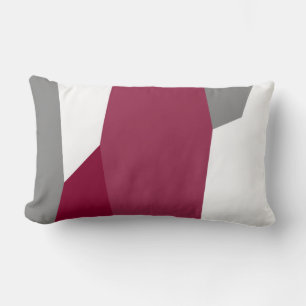 Coussin Rectangle Fuchsia gris rose et blanc
