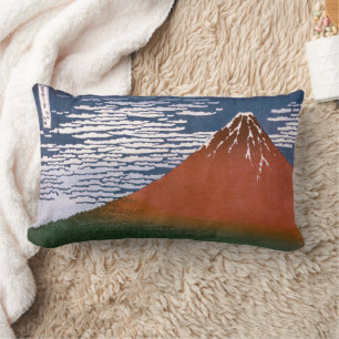 Coussin Rectangle Fuji rouge, Aka Fujiyama Volcan Katsushika Hokusai