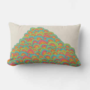 Coussin Rectangle Funky Hill Designer Throw Pillow
