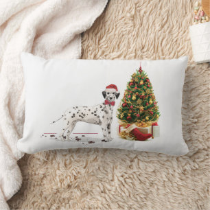 Coussin Rectangle Funny Noël Dalmatien Chien et Arbre
