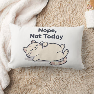 Coussin Rectangle Funny “Nope Not Today” Lazy Cat Lumbar Pillow 