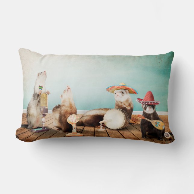 Coussin Rectangle Furets de chant (Recto)