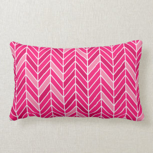 Coussin Rectangle Fuschia en porte-à-faux de l'étroit   de Chevron