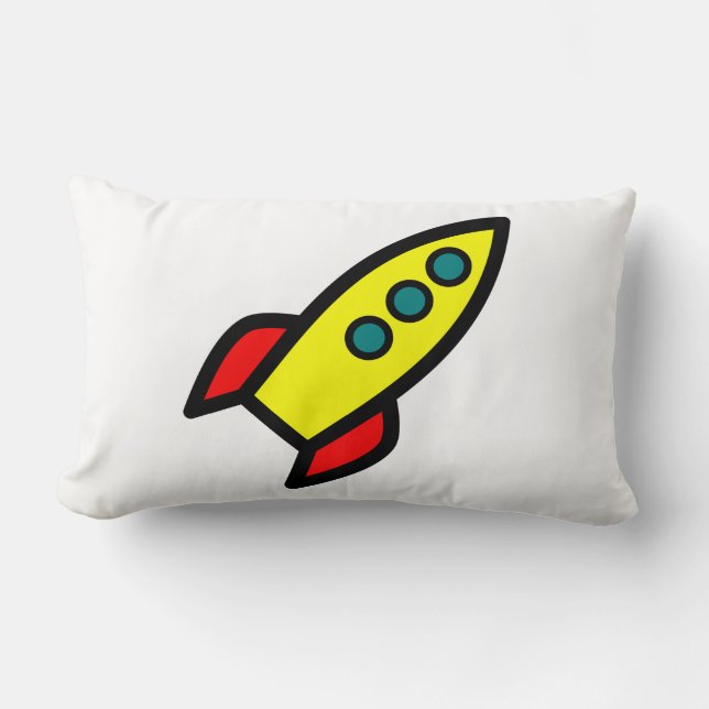 Coussin Rectangle Fusée de dessin animé (Recto)