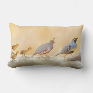 Coussin Rectangle Gambrel's Quail Painting Original Bird Art