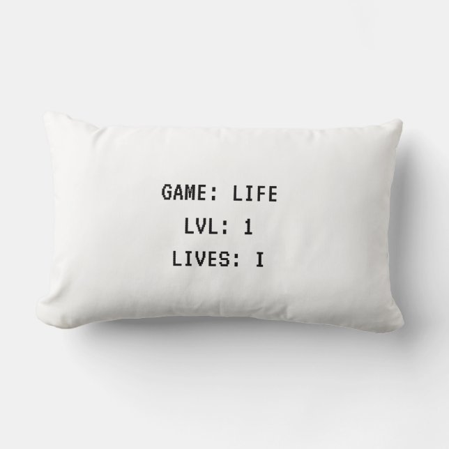 Coussin Rectangle Game Life Level 1 Life 1 Pillow (Recto)