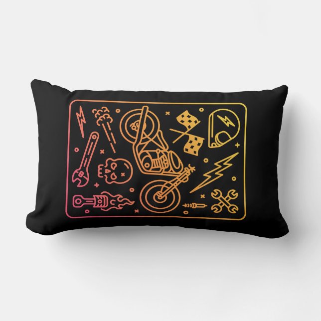 Coussin Rectangle Garage de moto personnalisé 1 (Recto)