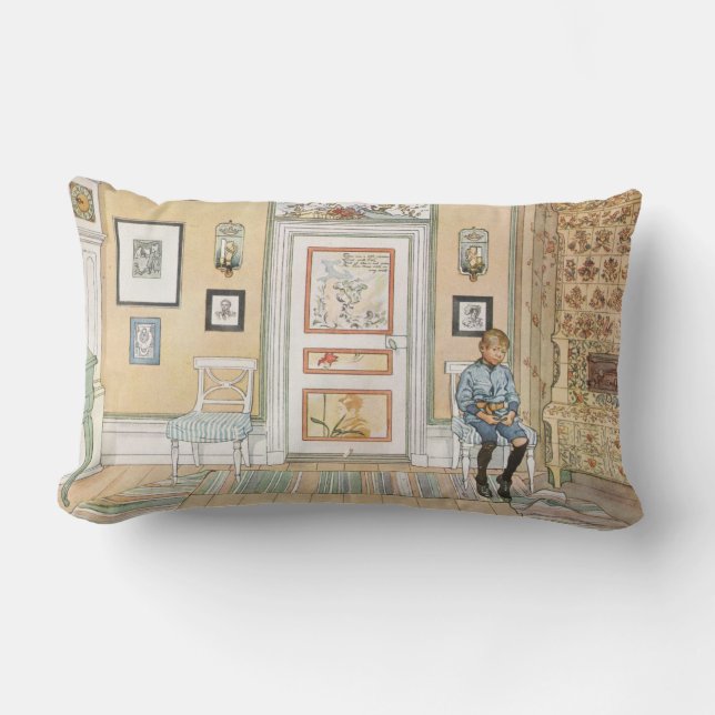 Coussin Rectangle Garçon assis dans le coin (par Carl Larsson) (Recto)